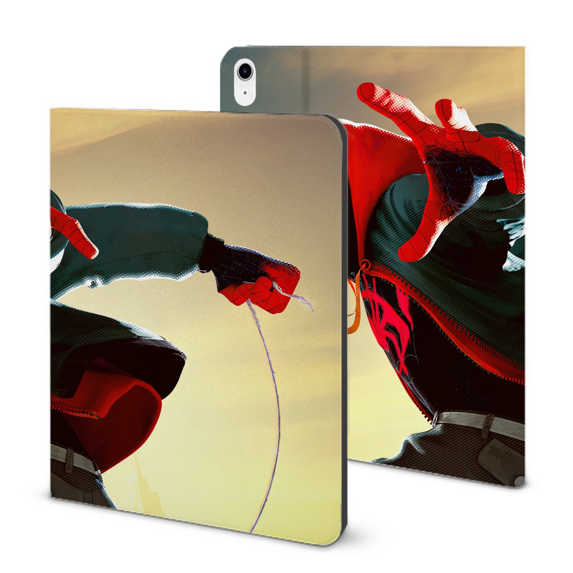 （画像用） Spider Man スパイダーマン IPad ケース ブック型 PUレザー TPU 耐衝撃 軽量 薄型 ペン収納なし 全面保護 IPad 各モデル対応